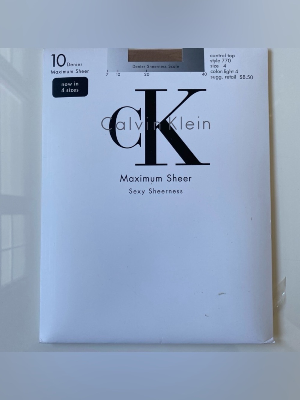 Calvin Klein Sheer Control Top Hosiery in Light Tan